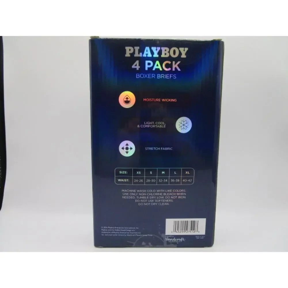 Playboy 4 Pack Performance Moisture Wicking Red Black Men's XL Boxer Briefs